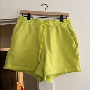 Lululemon Loungeful Hi-Rise 4” Electric Lemon Women's Sweat Shorts